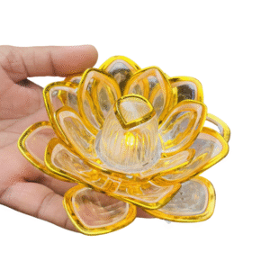 Gold Lotus Diya Light (Battery Operated) – Elegant Festival Decorative Candle