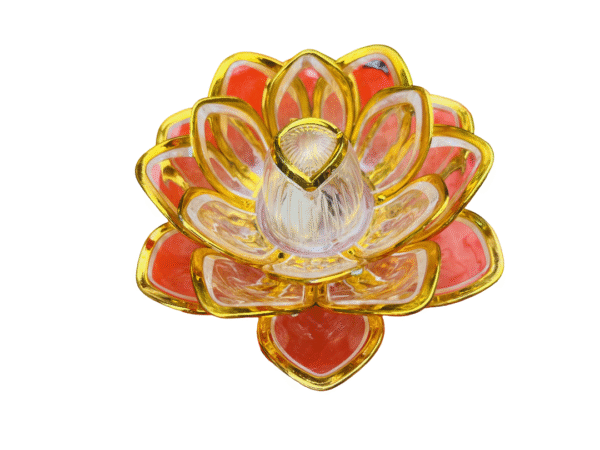 Gold Lotus Diya Light (Battery Operated) – Elegant Festival Decorative Candle - Image 2