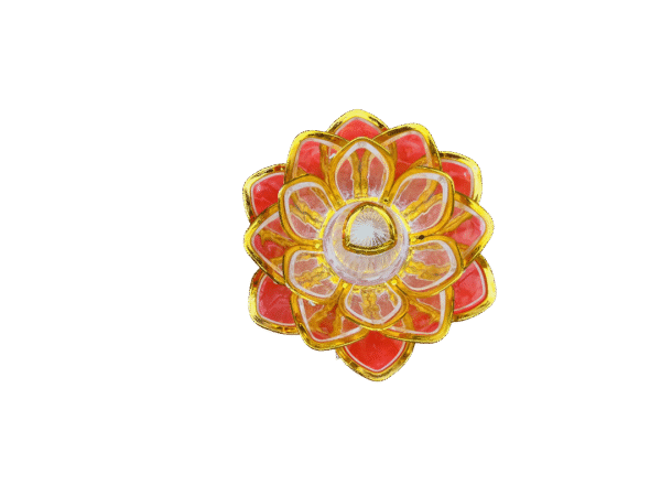 Gold Lotus Diya Light (Battery Operated) – Elegant Festival Decorative Candle - Image 3
