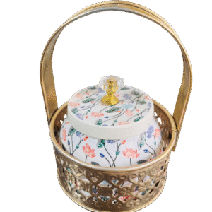 Premium Golden Dry Fruit Serving Bowl Basket – Elegant Decorative Gift Bowl for Home, Festive & Wedding Use