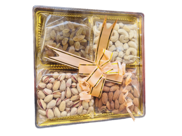 Premium Glass Box Dry Fruit Gift Box – 4 Varieties (100 g each) – Cashew, Almond, Pistachio, Raisin - Image 3