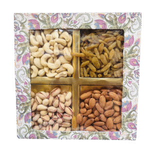 Premium Design Dry Fruit Gift Box – 4 Varieties (100 g each) – Cashew, Almond, Pistachio, Raisin