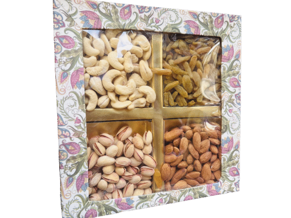 Premium Design Dry Fruit Gift Box – 4 Varieties (100 g each) – Cashew, Almond, Pistachio, Raisin - Image 4