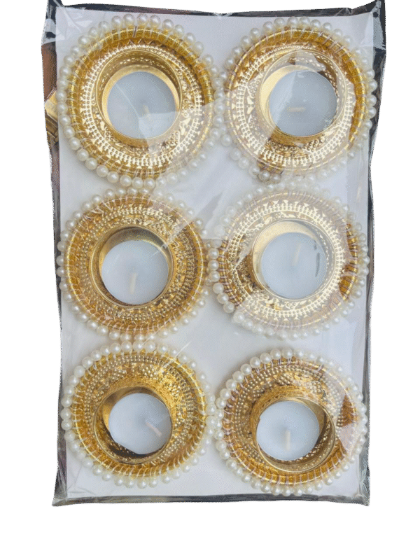 Premium Moti Design Decorative Candle – Elegant Pearl Work Candle for Home Décor, Festive & Gifting - Image 2
