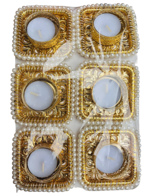 Premium Moti Design Decorative Candle – Elegant Pearl Work Candle for Home Décor, Festive & Gifting - Image 3