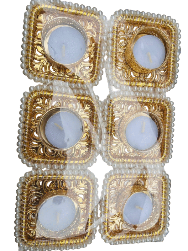 Premium Moti Design Decorative Candle – Elegant Pearl Work Candle for Home Décor, Festive & Gifting - Image 4